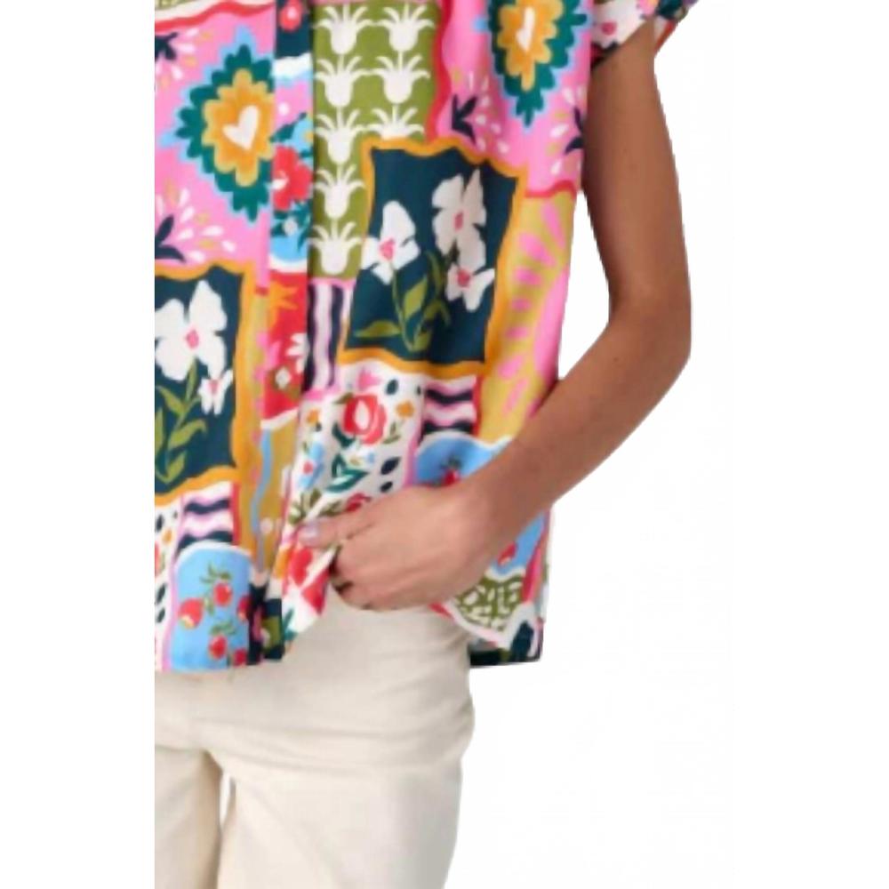 NEW CROSBY BY MOLLIE BURCH scout button down top in seedlings - Picture 3 of 3